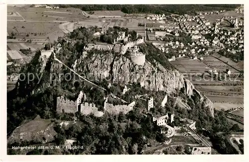 AK / Ansichtskarte Hohentwiel Fliegeraufnahme Burgruine Kat. Singen (Hohentwiel)