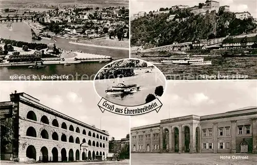 AK / Ansichtskarte Ehrenbreitstein Fliegeraufnahme Deutsches Eck Festung Ehrenbreitstein Hohe Ostfront Kat. Koblenz