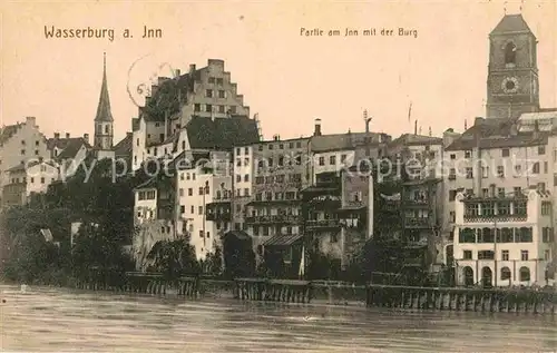 AK / Ansichtskarte Wasserburg Inn Partie am Inn mit der Burg Kat. Wasserburg a.Inn