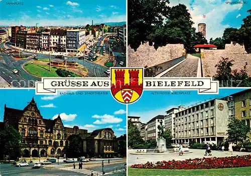 AK / Ansichtskarte Bielefeld Rathaus Stadttheater Sparrenburg Jahnplatz Kat. Bielefeld