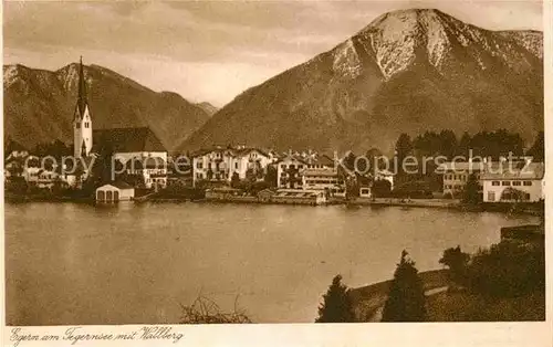 AK / Ansichtskarte Egern Tegernsee Seepartie mit Wallberg Kat. Rottach Egern