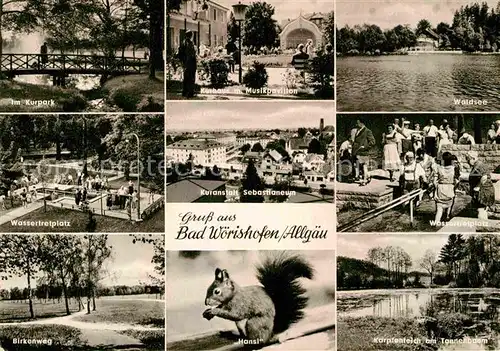 AK / Ansichtskarte Bad Woerishofen Waldsee Wassertretplatz Kurpark Sebastianeum Kat. Bad Woerishofen