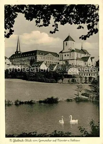 AK / Ansichtskarte Moenchengladbach Geoweiher Muenster Rathaus Kat. Moenchengladbach