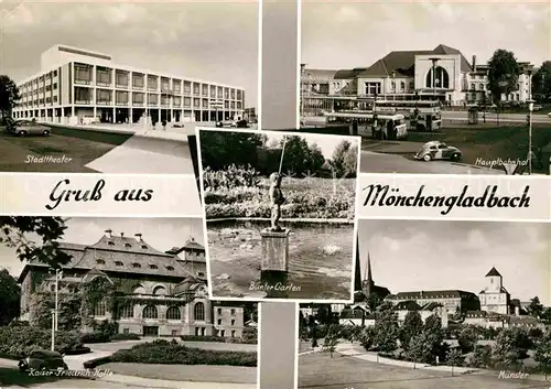 AK / Ansichtskarte Moenchengladbach Stadttheater Hauptbahnhof Muenster Kaiser Friedrich Halle Kat. Moenchengladbach