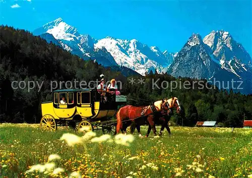 AK / Ansichtskarte Postkutsche Garmisch Partenkirchen Zugspitzgruppe  Kat. Post