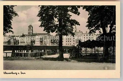 AK / Ansichtskarte Wasserburg Inn Innbruecke Teilansicht Kat. Wasserburg a.Inn