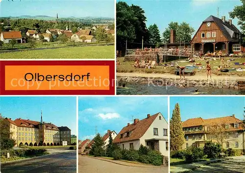 AK / Ansichtskarte Olbersdorf Sachsen Teilansicht Freibad Polytechnische Oberschule Ludwig Jahn Strasse Feierabendheim Kat. Olbersdorf