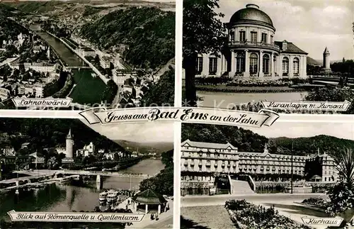 AK / Ansichtskarte Bad Ems Fliegeraufnahme Lahnabwaerts Kursaal Quellenturm Kurhaus Kat. Bad Ems