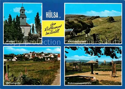 AK / Ansichtskarte Huelsa Kirche Knuellandschaft Robinsonspielplatz  Kat. Homberg (Efze)