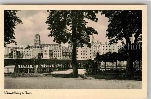 AK / Ansichtskarte Wasserburg Inn Innbruecke Teilansicht Kat. Wasserburg a.Inn