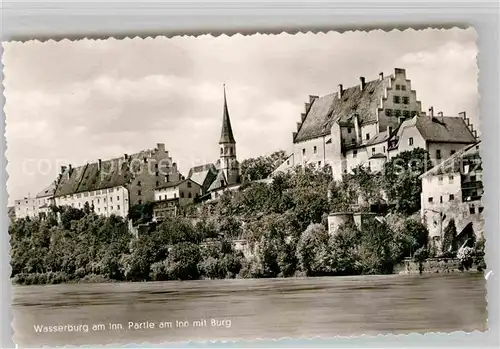 AK / Ansichtskarte Wasserburg Inn Partie am Inn mit Burg Kat. Wasserburg a.Inn