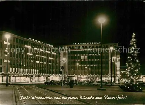 AK / Ansichtskarte Bielefeld Weihnachtswuensche Neujahrsgruesse Nachtaufnahme Leinemeisterhaus Kat. Bielefeld