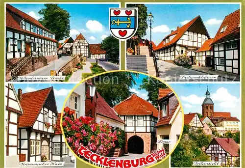 AK / Ansichtskarte Tecklenburg Ibbenbuerener Strasse Fachwerkhaeuser Altstadt Kirche Legge Krummacher Haus Fachwerkhaus Kat. Tecklenburg