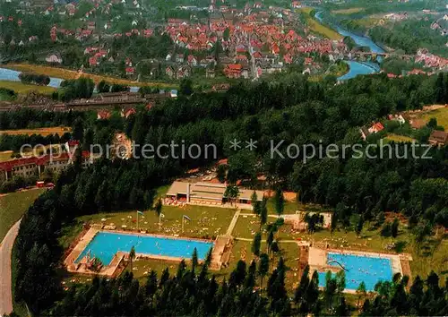 AK / Ansichtskarte Melsungen Fulda Waldschwimmbad Luftaufnahme Kat. Melsungen