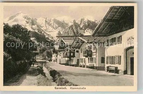 AK / Ansichtskarte Garmisch Partenkirchen Klammstrasse Kat. Garmisch Partenkirchen