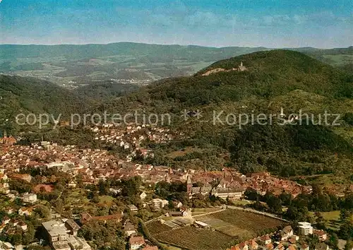 AK / Ansichtskarte Weinheim Bergstrasse Schloss Ruine Windeck und Wachenburg Fliegeraufnahme Kat. Weinheim