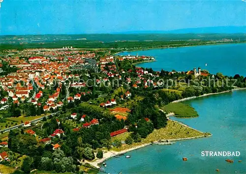 AK / Ansichtskarte Friedrichshafen Bodensee Strandbad Fliegeraufnahme Kat. Friedrichshafen