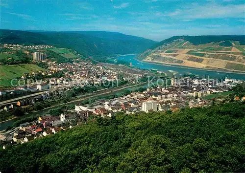 AK / Ansichtskarte Bingen Rhein Nahemuendung Fliegeraufnahme Kat. Bingen am Rhein