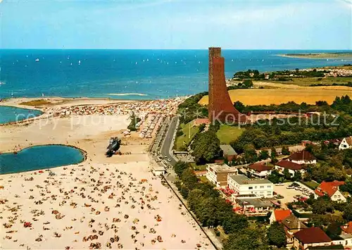 AK / Ansichtskarte Laboe Ostseebad Strand Marine Ehrenmal Fliegeraufnahme