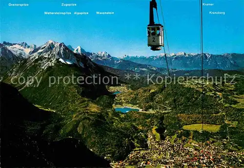 AK / Ansichtskarte Seilbahn Karwendel Mittenwald Zugspitzgruppe  Kat. Bahnen