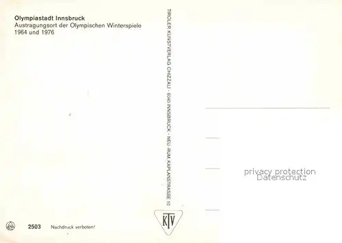 AK / Ansichtskarte Olympia Winterspiele Innsbruck 1964 1976 Kat. Sport