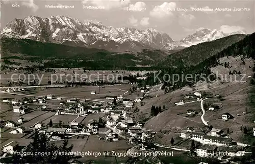 AK / Ansichtskarte Wallgau Dreitorspitze Wettersteinwand Kruen Kat. Wallgau