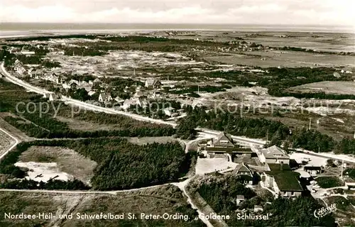 AK / Ansichtskarte St Peter Ording Goldene Schluessel Fliegeraufnahme Kat. Sankt Peter Ording