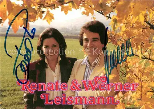 AK / Ansichtskarte Saenger Band Renate und Werner Leismann Autogramme  Kat. Musik