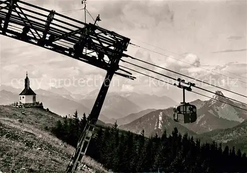 AK / Ansichtskarte Seilbahn Wallberg Rottach Egern Wallbergkapelle Karwendelgebirge Kat. Bahnen