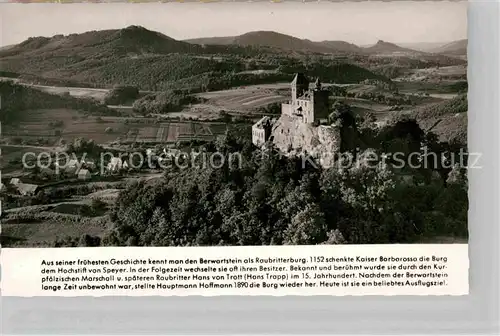 AK / Ansichtskarte Bergzabern Bad Burg Berwartstein Kat. Bad Bergzabern