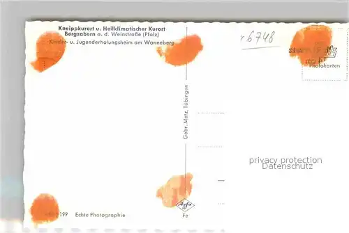 AK / Ansichtskarte Bad Bergzabern Kinder  und Jugend  Erholungsheim am Wonneberg   Kat. Bad Bergzabern
