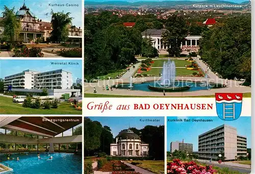AK / Ansichtskarte Bad Oeynhausen Kurhaus Casino Werratal Klinik Bewegungszentrum Kurpark Leuchtfontaene Kurtheater Kurklinik Kat. Bad Oeynhausen