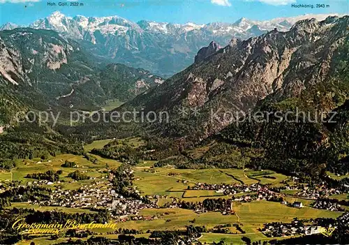 AK / Ansichtskarte Grossgmain Luft und Kneippkurort mit Bayrisch Gmain Alpenpanorama Fliegeraufnahme Kat. Grossgmain