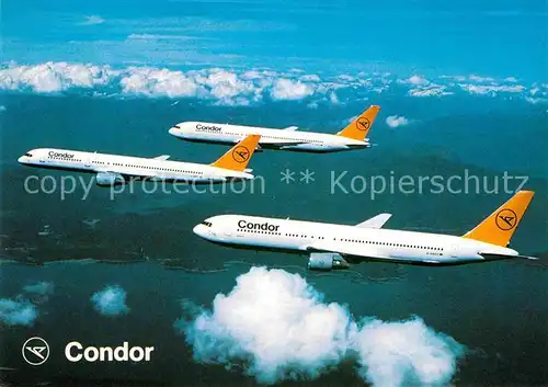 AK / Ansichtskarte Flugzeuge Zivil Condor Boeing 767 Boeing 757  Kat. Airplanes Avions