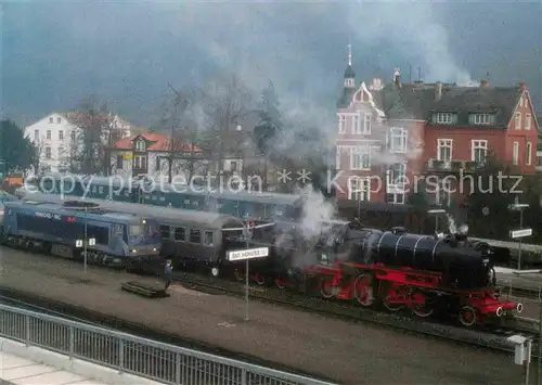 AK / Ansichtskarte Lokomotive Dampflok 23105 Deutsche Bundesbahn Bahnhof Bad Muenster am Stein Kat. Eisenbahn