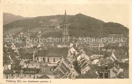 AK / Ansichtskarte Freiburg Breisgau Stadtblick mit Muenster Kat. Freiburg im Breisgau