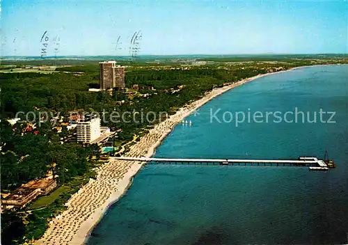 AK / Ansichtskarte Timmendorfer Strand Seebruecke Hotel Kongresszentrum Maritim Fliegeraufnahme Kat. Timmendorfer Strand