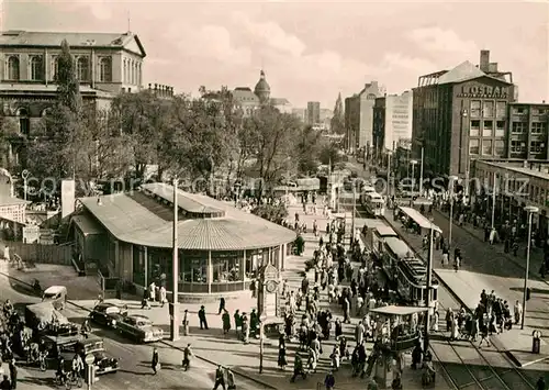 AK / Ansichtskarte Strassenbahn Hannover Georgstrasse Cafe am Kroepcke  Kat. Strassenbahn