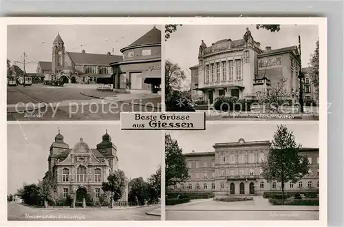 AK / Ansichtskarte Giessen Lahn Bahnhof Universitaets Bibliothek Stadttheater Universitaet  Kat. Giessen