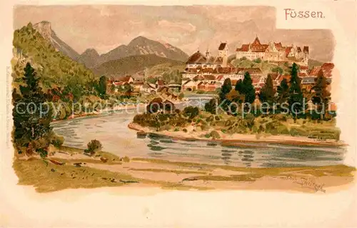 AK / Ansichtskarte Fuessen Allgaeu Kuenstlerkarte Otto Struetzel Litho Kat. Fuessen