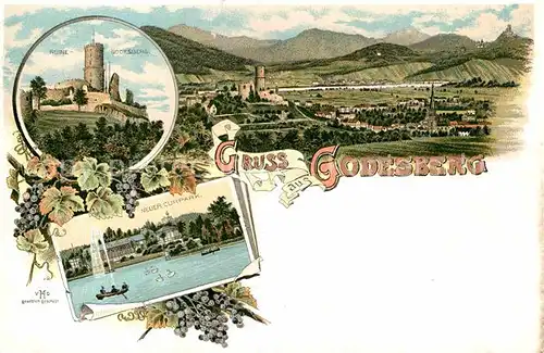 AK / Ansichtskarte Bad Godesberg Ruine Godesburg Neuer Kurpark Litho Kat. Bonn