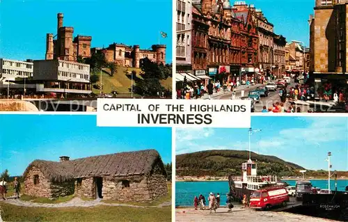 AK / Ansichtskarte Inverness Highland Castle High Street Old Leanach Cottage Culloden Moor Kessock Ferry Kat. Highland