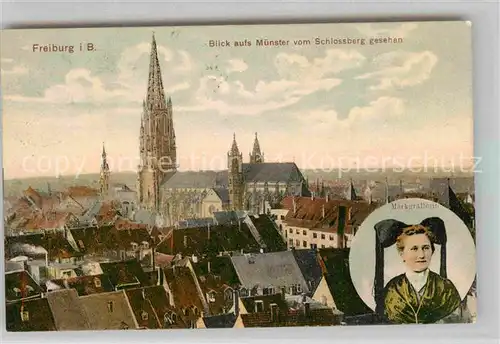 AK / Ansichtskarte Freiburg Breisgau Muenster Blick vom Schlossberg Markgraeflerin Kat. Freiburg im Breisgau