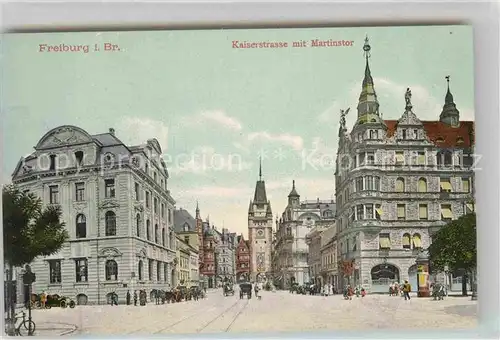 AK / Ansichtskarte Freiburg Breisgau Kaiserstrasse Martinstor  Kat. Freiburg im Breisgau