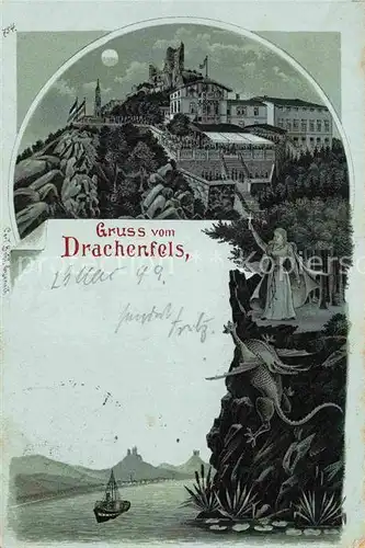 AK / Ansichtskarte Drachenfels Restaurant Drache Litho Kat. Koenigswinter