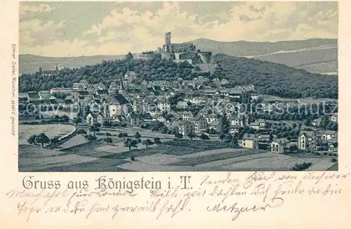 AK / Ansichtskarte Koenigstein Taunus Burgruine Litho Kat. Koenigstein im Taunus