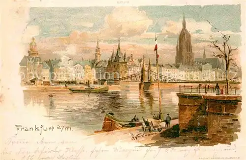 AK / Ansichtskarte Frankfurt Main Kuenstlerkarte A. Hartmann Litho  Kat. Frankfurt am Main