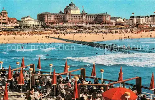 AK / Ansichtskarte Scheveningen Restaurant Terrasse Blick zum Strand Kurhaus Casino Kat. Scheveningen