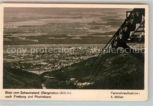 AK / Ansichtskarte Schauinsland Bergstation der Seilschwebebahn Blick nach Freiburg Kat. Oberried