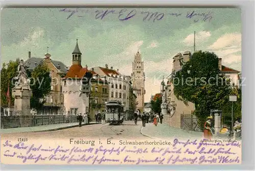 AK / Ansichtskarte Freiburg Breisgau Schwabentorbruecke Kat. Freiburg im Breisgau